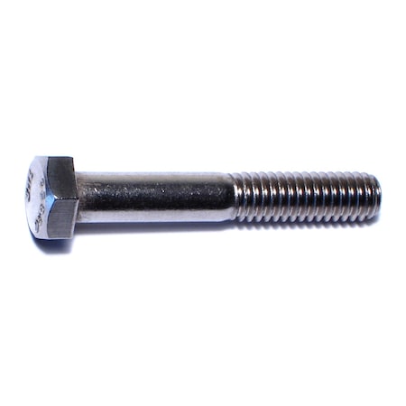Midwest Fastener 18-8, 5/16"-18 Hex Head Cap Screw, Plain Stainless Steel, 2 in L, 50 PK 50540
